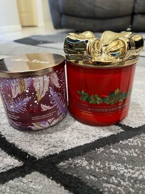 2! Bath & Body Works Winter Candy Apple Scented Candle and Birchwood Orchard